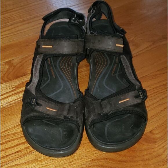 Ecco Brown Leather Sandals - Picture 2 of 7